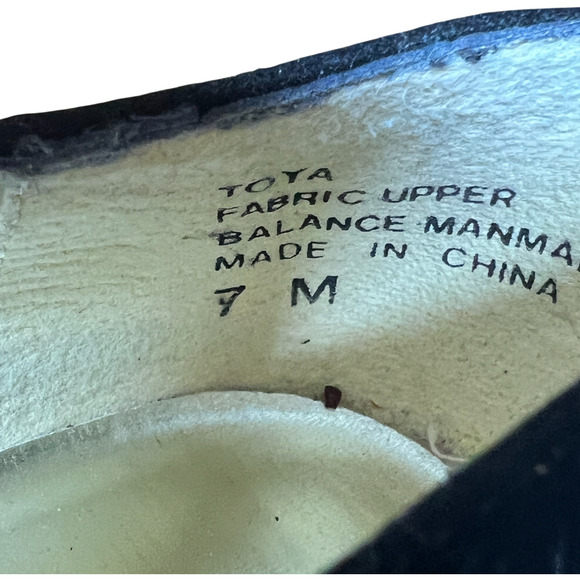 Vtg DONNA LAWRENCE Toya Women 7M Black Velvet Christmas Slip On Shoes XMAS Flats - Picture 16 of 16